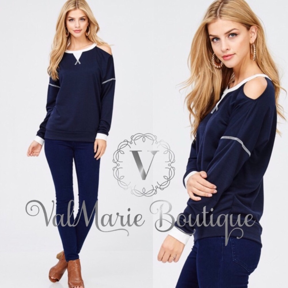Brand New! Single cold shoulder sweatshirt.
